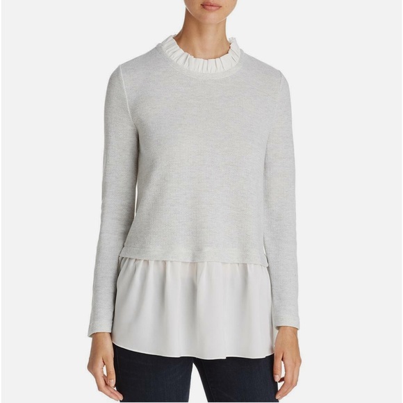 Beach Lunch Lounge Women’s Woven Top - Light Grey & White, Size Small - Picture 1 of 7